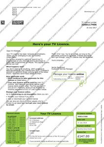 Fake TV Licence Bills