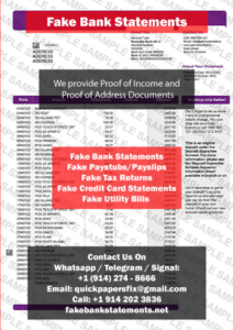 Fake Permanent TSB Bank Statements
