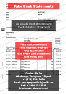 Fake TSB Bank Statements