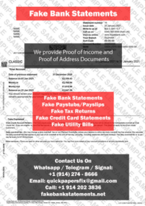 Fake llolyds Business Bank Statement For UK