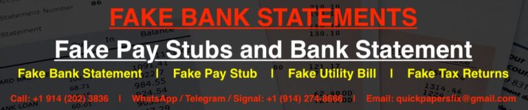 fake pay stubs and bank statement
