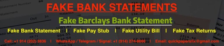 Fake Barclays Bank Statement